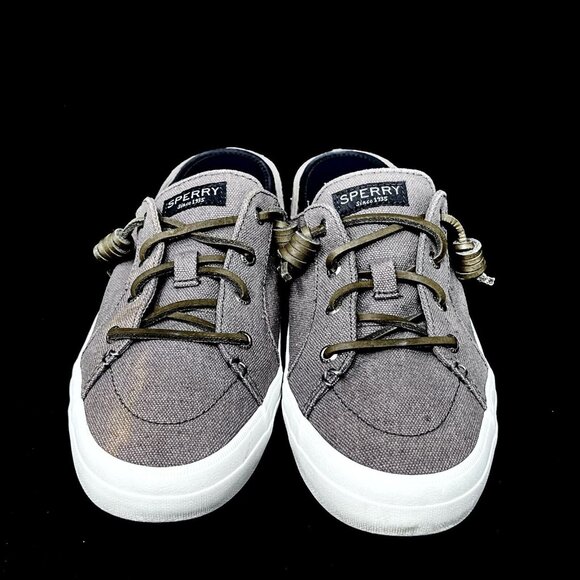 Sperry Womens Topsider Mules Gray STS84170 Canvas Size US 10 / 7.5 UK - READ - Picture 2 of 10